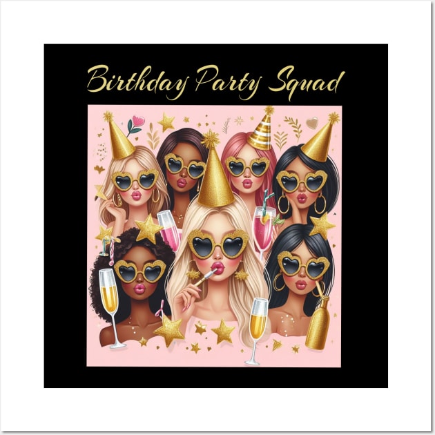 Birthday Girl Squad birthday celebration Wall Art by fantastic-designs